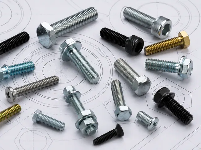 Bolt range laid over an engineering drawing