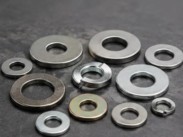 Assorted plain and spring washers