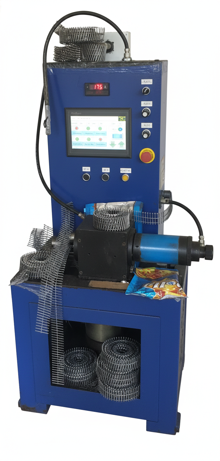 Nail coil manufacturing machine