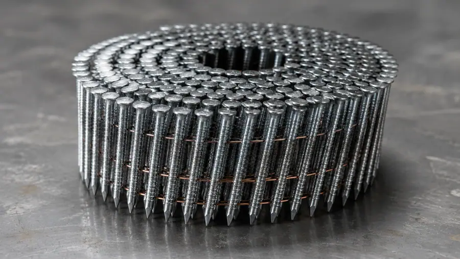 Galvanised ring shank nail coils