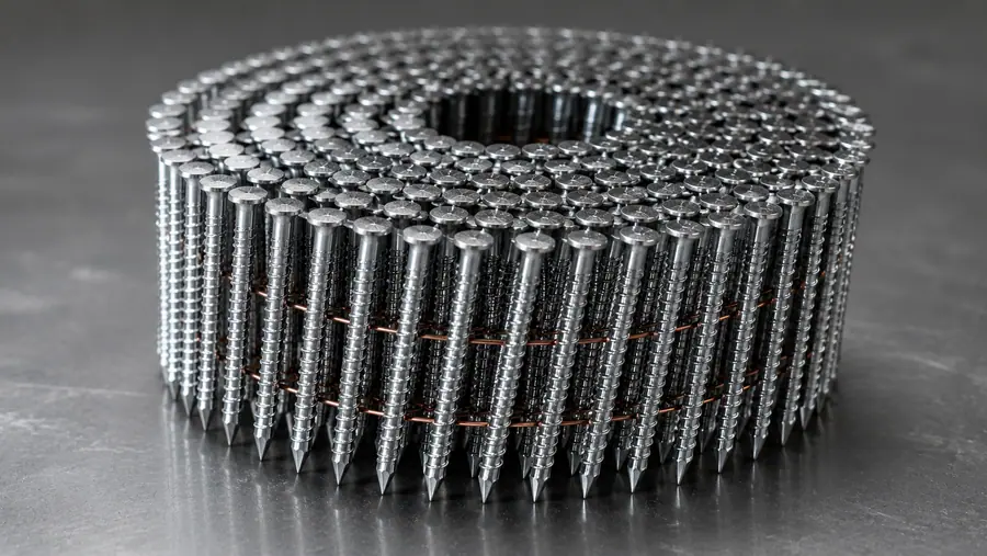 Screw shank coiled nails