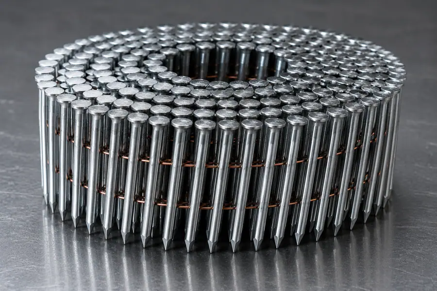 Smooth shank coiled nails